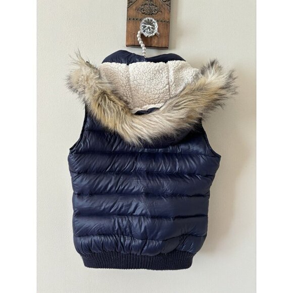 American Eagle Outfitters Size Small Blue Down Quilted Puffer Vest Hooded - Picture 4 of 6